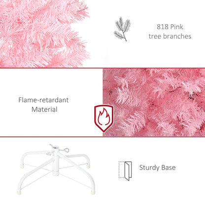 Beautiful 7ft "Pink" Realistic Slim Holiday Tree