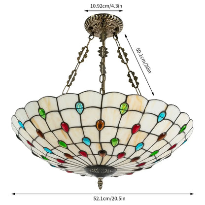 Classic Tiffany-Style Stained Glass Pendant Light