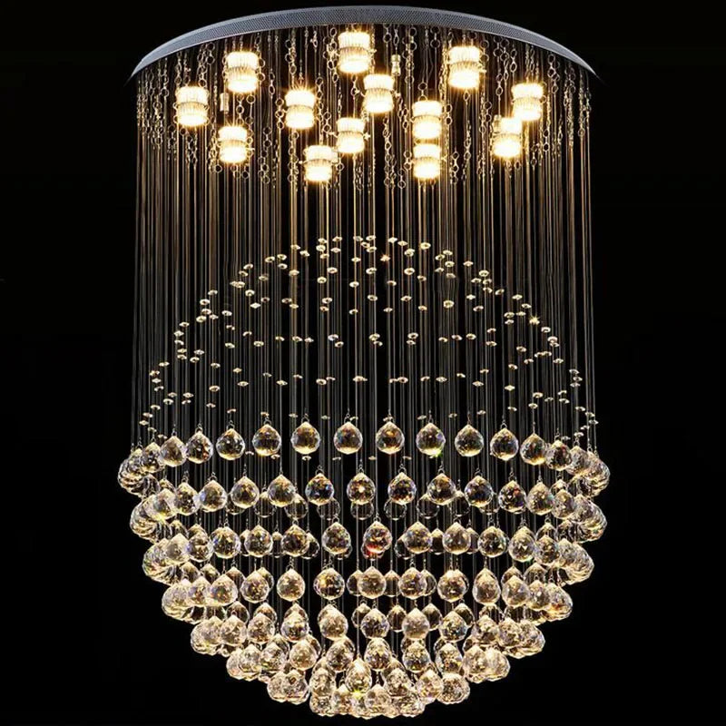 Modern 6-Light K9 Crystal Raindrop Chandelier