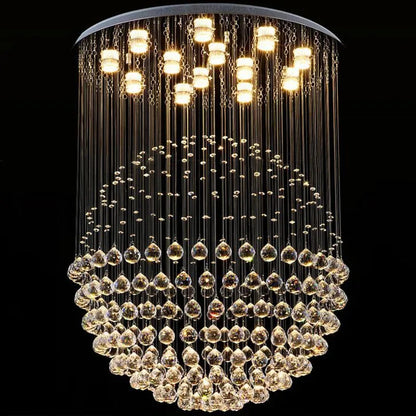 Modern 6-Light K9 Crystal Raindrop Chandelier
