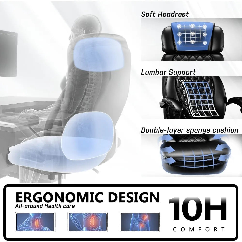 Big & Tall Premium Executive Office Chair w/Adjustable Footrest