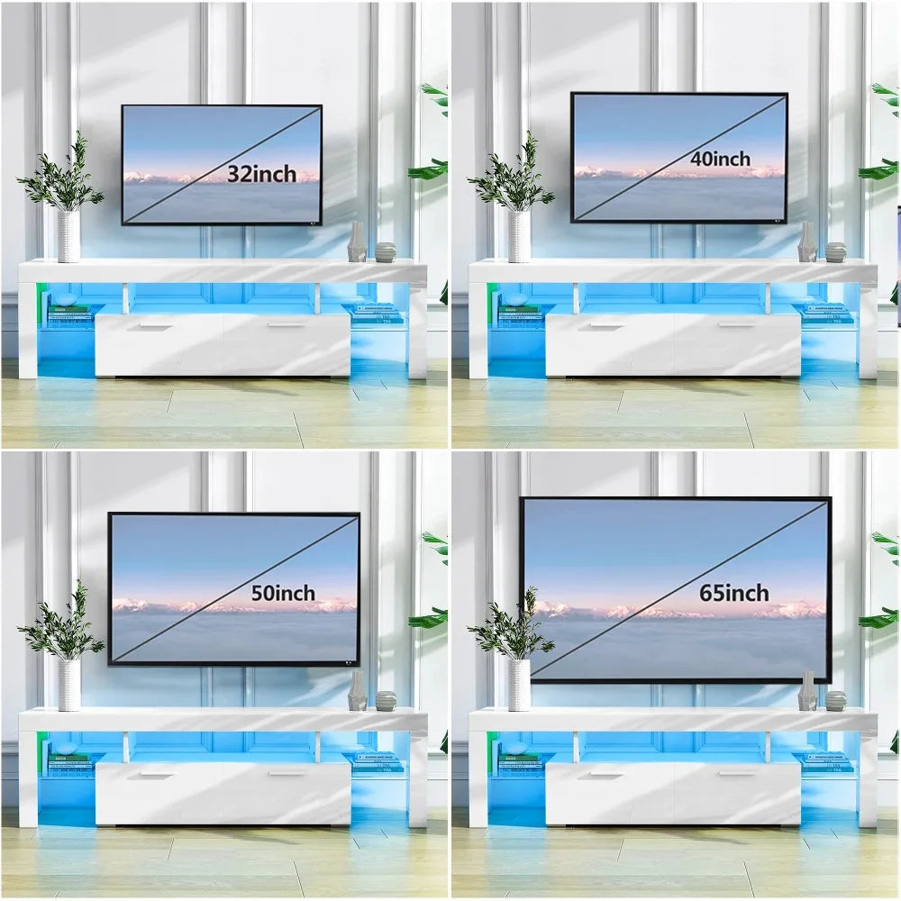 Modern Living Room Entertainment Center w/LED Lights