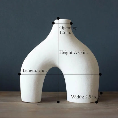 Matte White Hollow Nordic Ceramic Donut Vase~ Set of 2