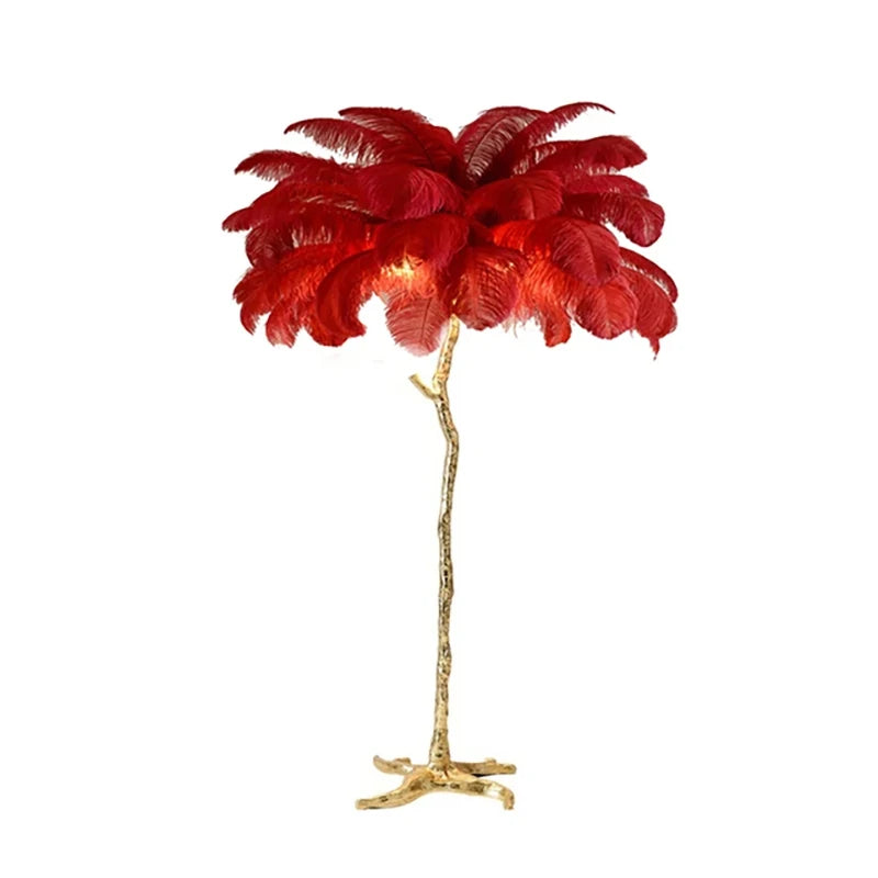 Modern Nordic Ostrich Feather Luxury Floor/Table LED Lamp 