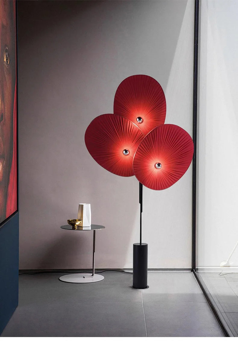 Elegant Modern Triple Floral Floor Lamp adding charm to a retro-style room.