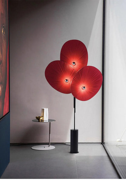 Elegant Modern Triple Floral Floor Lamp adding charm to a retro-style room.