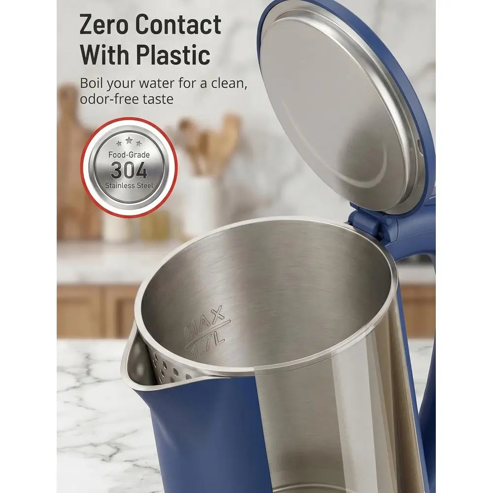 1.7L Temperature Control Electric Kettle with 6 Presets, LED Display & 4-Hour Keep Warm, blue temperature control electric kettle handle and lid