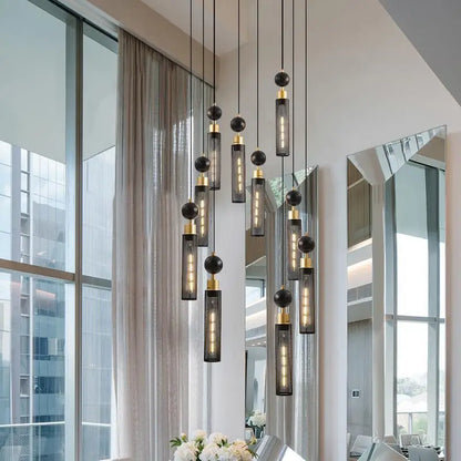 Modern Industrial 9-Light Pendant Lamp