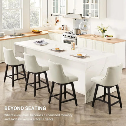 Modern Counter Height Swivel Bar Stools/Set of 4