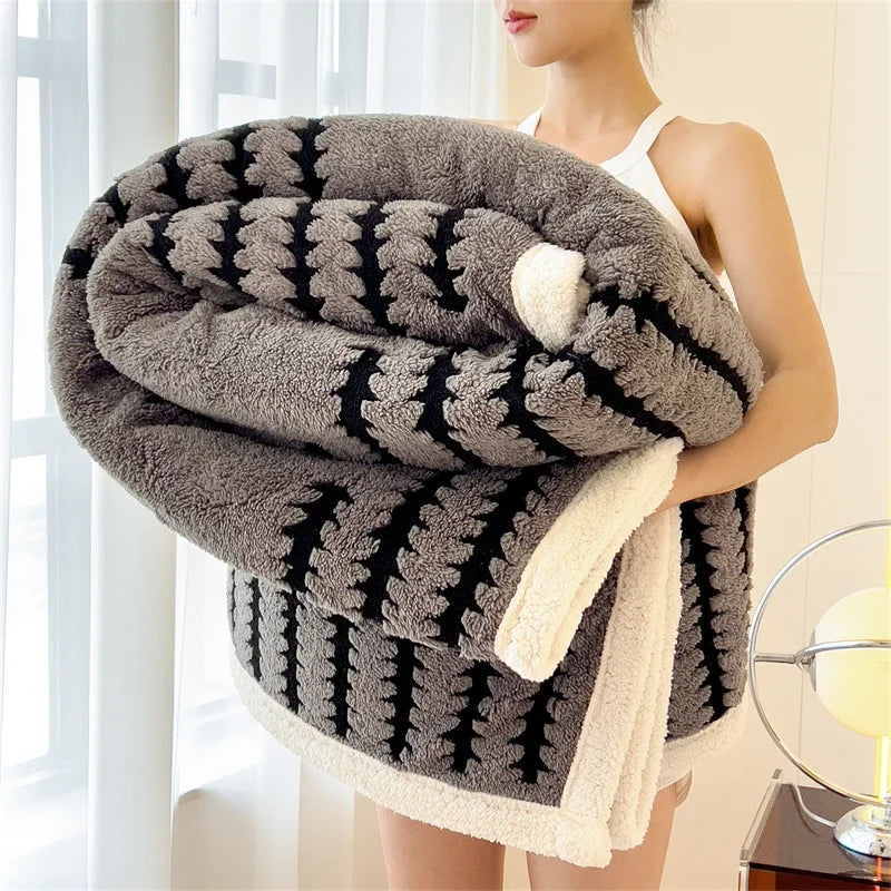 Luxury Thick Plush Reversible Throw Blanket         