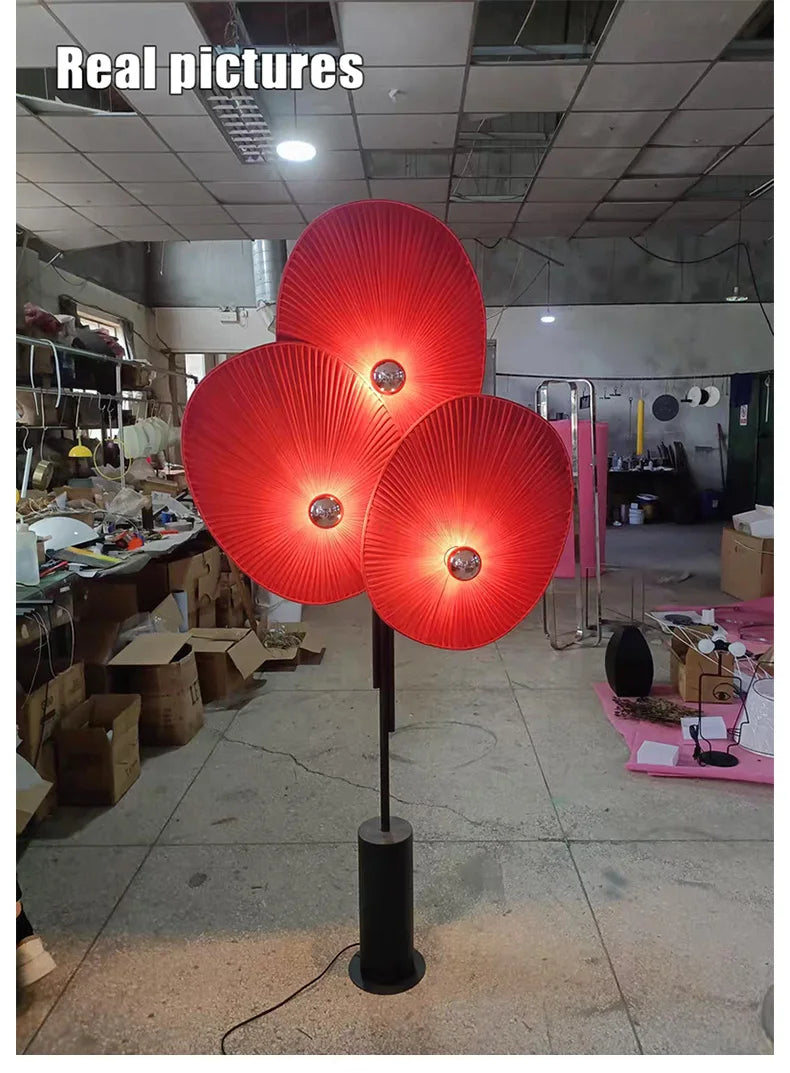 Elegant Modern Triple Floral Floor Lamp designed for versatile interior settings.