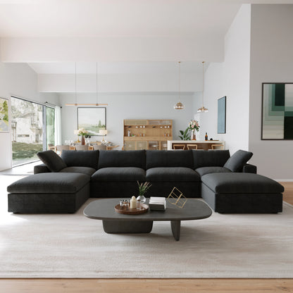 Modular 6-seat U-shaped Down Filled Comfy Cloud Couch