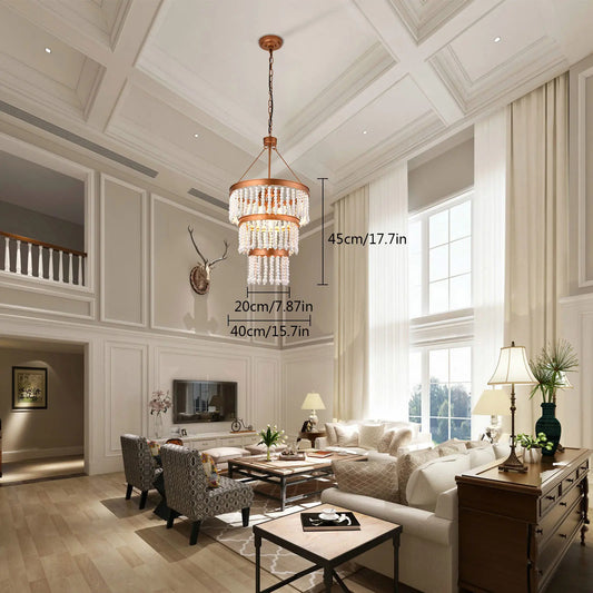 Rustic Boho 5-Light Wood Bead Chandelier