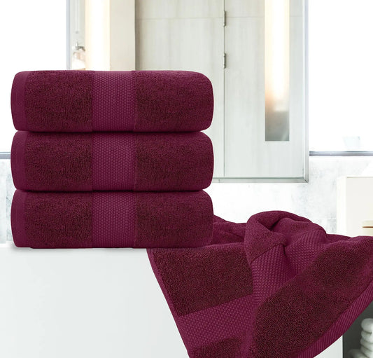 Wine Red Bath Towels-Set of 4