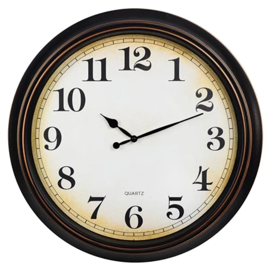 Vintage Bronze Wall Clock with a durable plastic frame and HD glass lens.