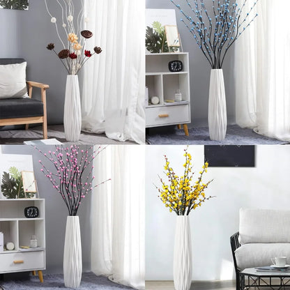 White 24" Tall Ceramic Floor Vase