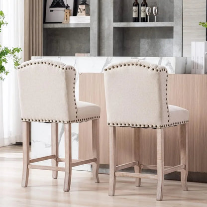 26" Tufted Upholstered Counter Height Bar Stool