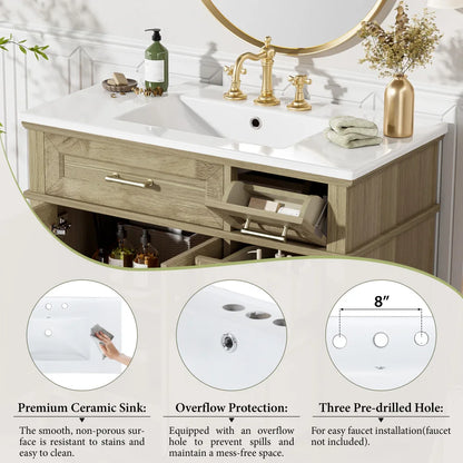 Classic & Elegant 36" Bathroom Vanity with Ceramic Sink