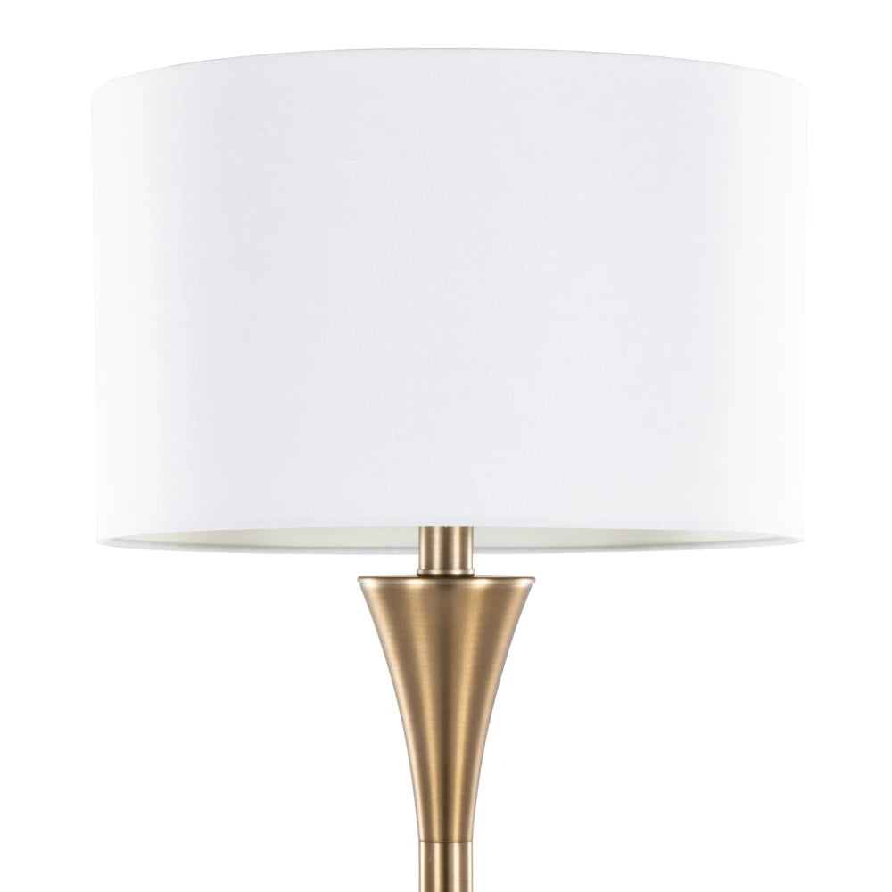 Modern 65" Metal Floor Lamp in Matte Golden Bronze