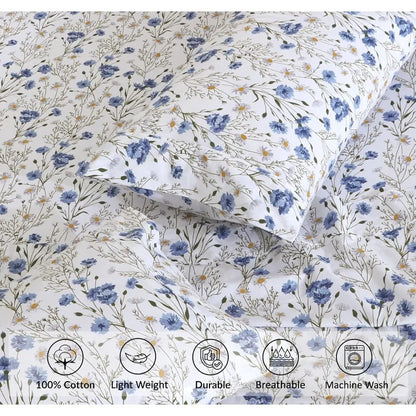 Hotel Quality 100% Cotton Perfect Floral Bed Sheets   