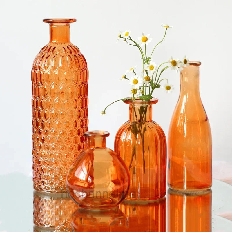 Modern Decorative Small Fresh Flower Glass Tabletop Vases