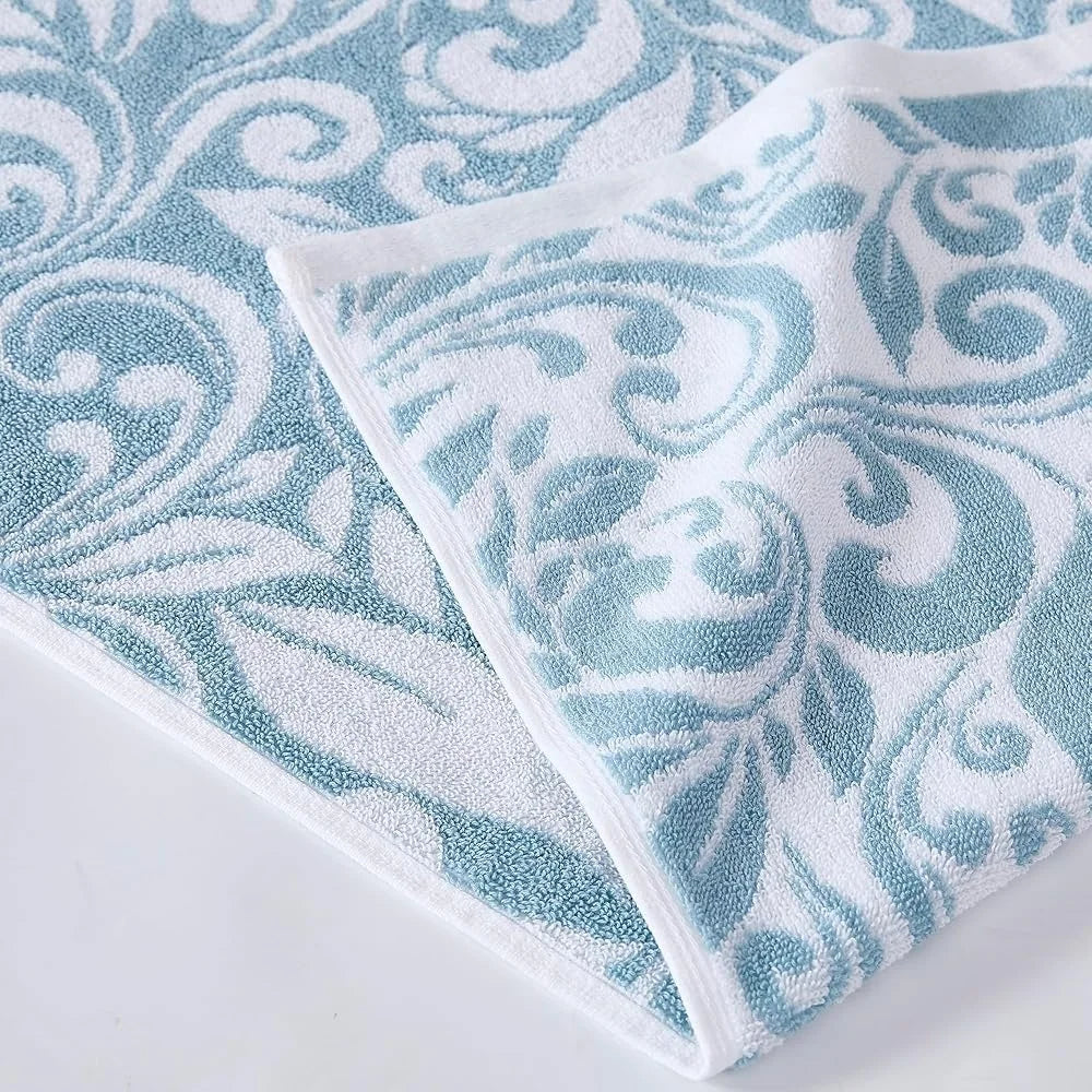 Reversible Ultra-Soft Sky Blue 100% Cotton Bath Towel 6-Piece Set