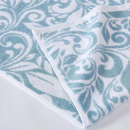 Reversible Ultra-Soft Sky Blue 100% Cotton Bath Towel 6-Piece Set