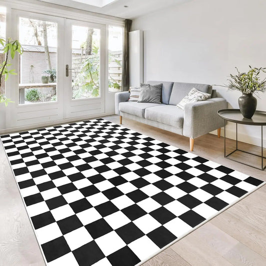 Classic Soft & Washable Checkerboard Rug