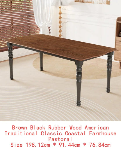 Country Farmhouse Style 7-Piece Dining Set w/6 Chairs