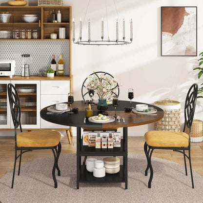 47" Round Solid Wood Dining Table for 4