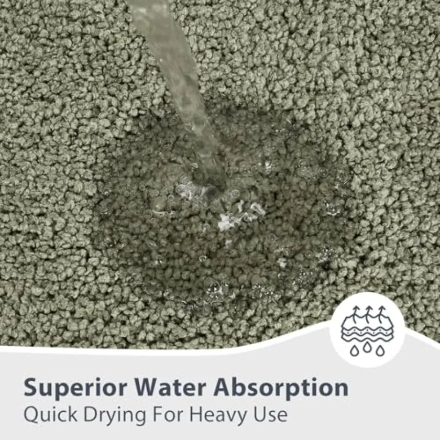 Extra Soft Absorbent Two-toned Olive Green & Sage Bathroom Rug