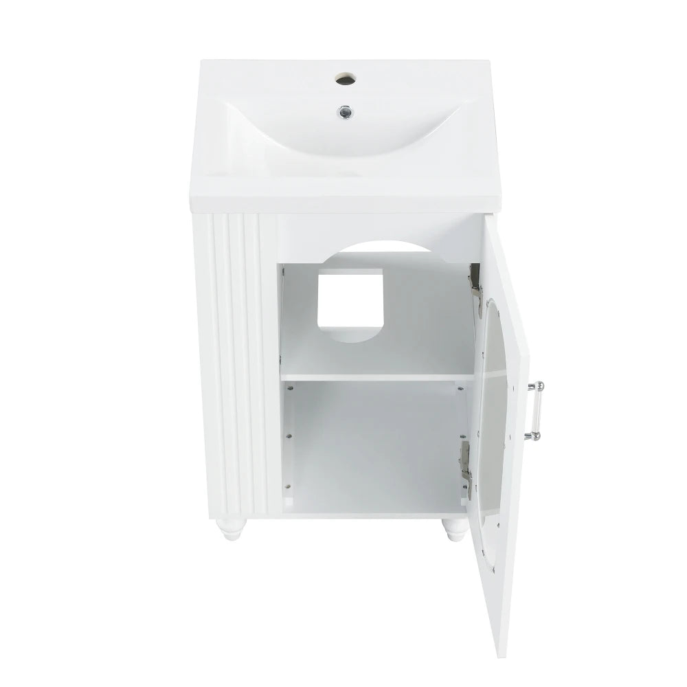 Modern 20" Freestanding Bathroom Vanity w/Drop-in Sink