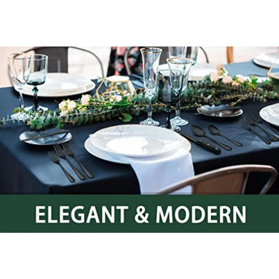 Elegant & Modern 24-Piece Black Silverware Set 