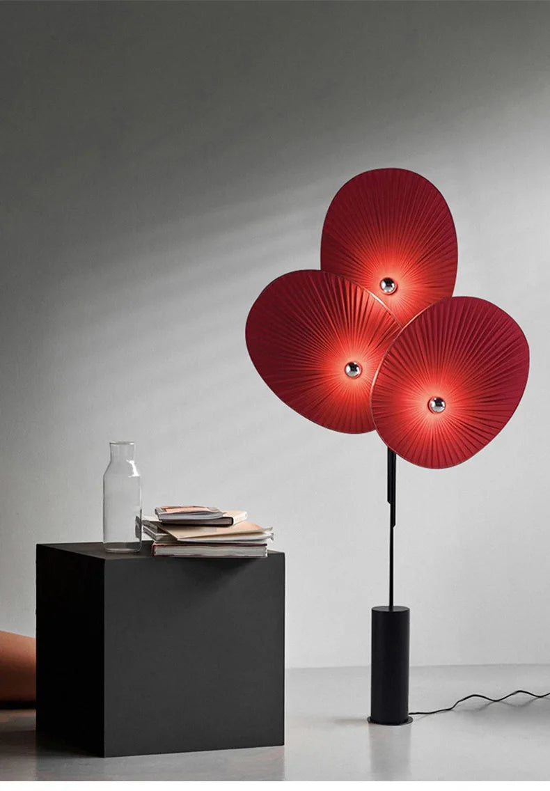 Elegant Modern Triple Floral Floor Lamp enhancing a bohemian-themed interior.