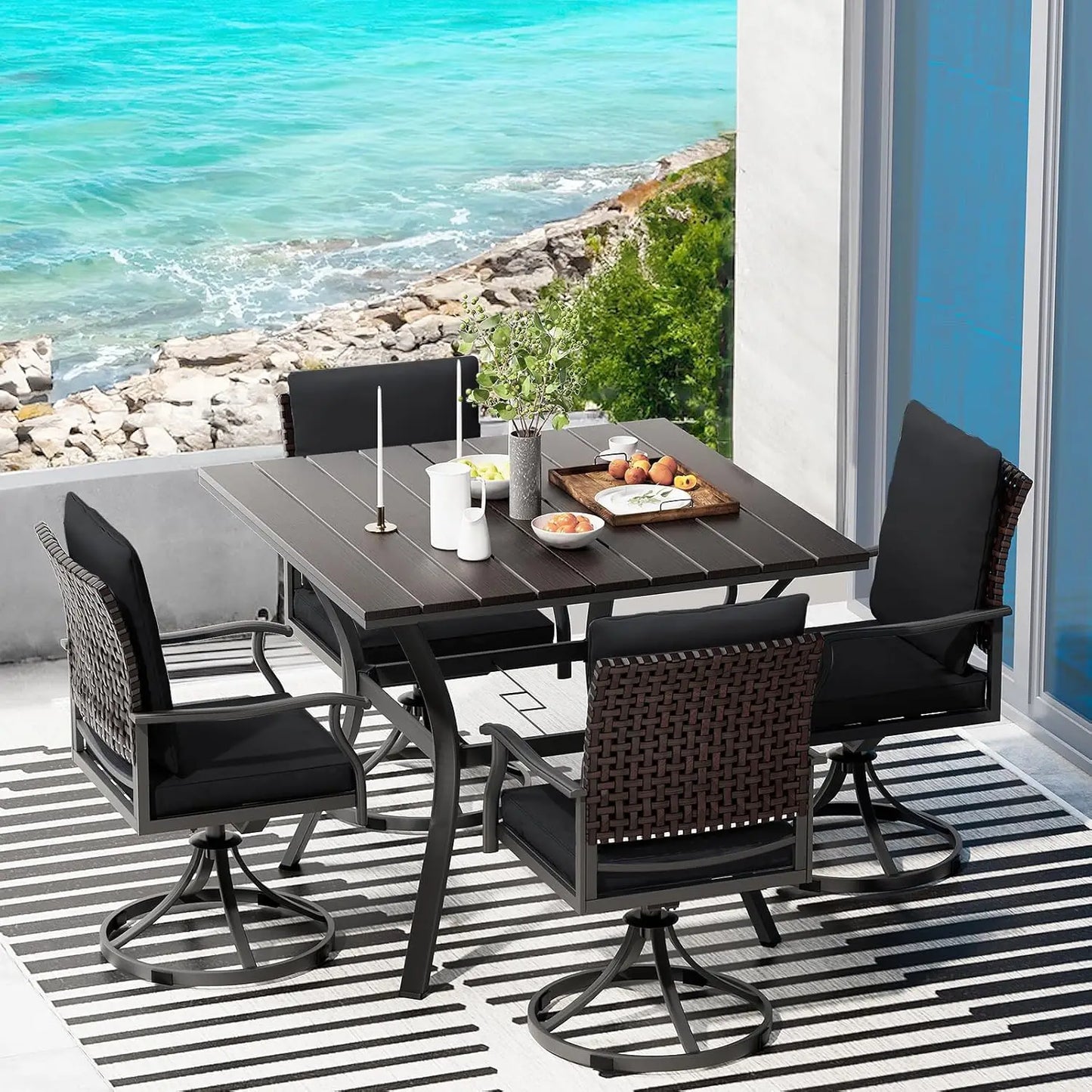 5-piece Metal Outdoor Patio Dining Set 