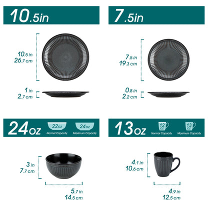 Elegant 16 Piece Ceramic Dinnerware Set (4 person set)