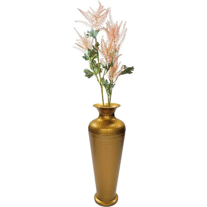 Modern Gold Metal Hammered Elegant Floor Vase