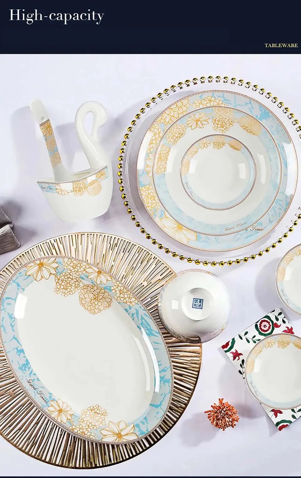 Elegant 16-Piece Blue And White Ceramic Dinnerware Set - a perfect combination of aesthetics and utility.