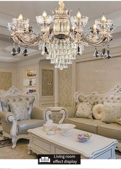 Traditional European Aesthetic Style Chain Pendant Crystal Chandelier 