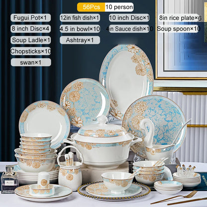 Elegant 16-Piece Blue And White Ceramic Dinnerware Set that combines style with everyday functionality.