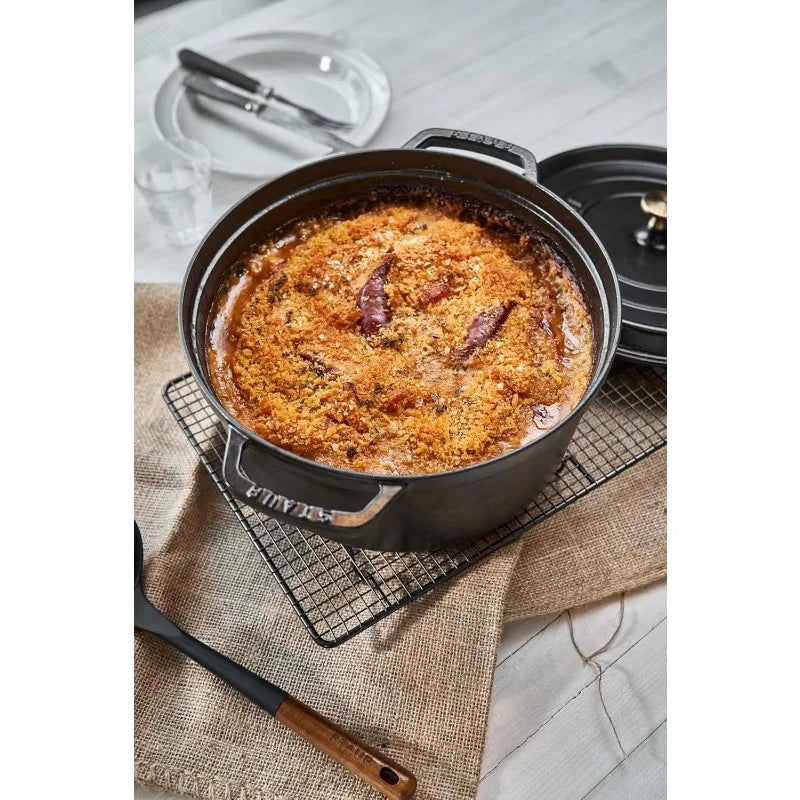 STAUB 7QT Cast Iron Round Dutch Oven
