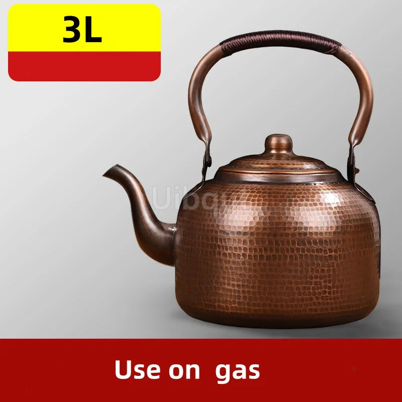 Copper Teapot 100% Pure Handmade – Non-marking welded spout design of the vintage stovetop kettle.