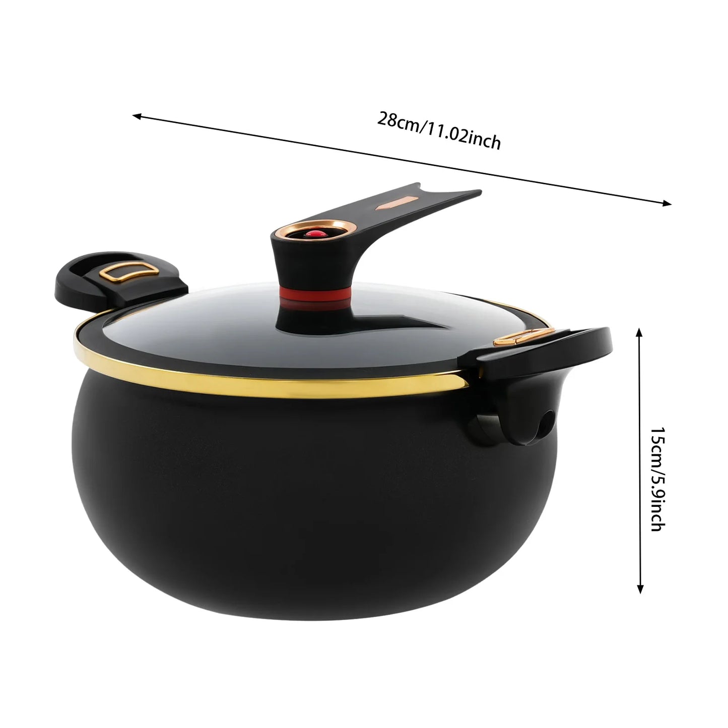 Non-Stick 8L Round Micro Pressure Cooker 