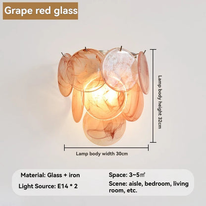 French Style Handmade Murano Glass Wall Lamp