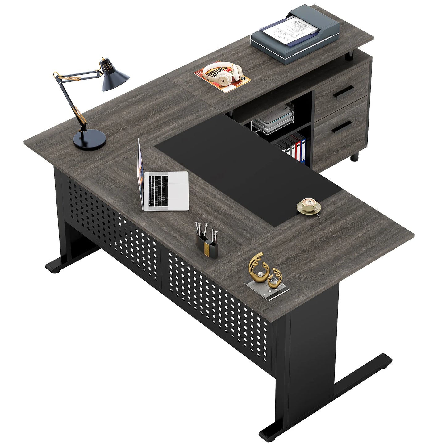 Modern 63" Executive Versatile L-shaped Desk