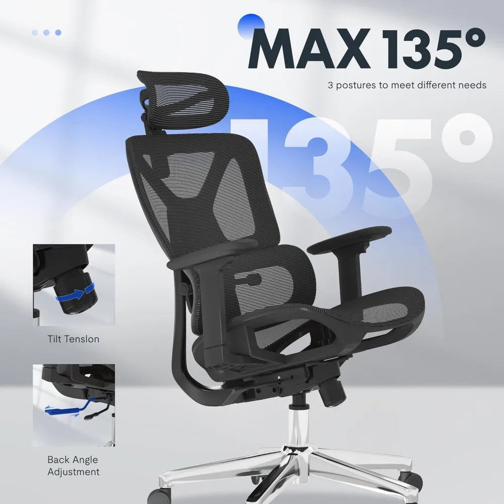 Image showcasing the durable star base of the FlexiSpot ErgoX Premium Ergonomic Office Chair, crafted for stability and support.