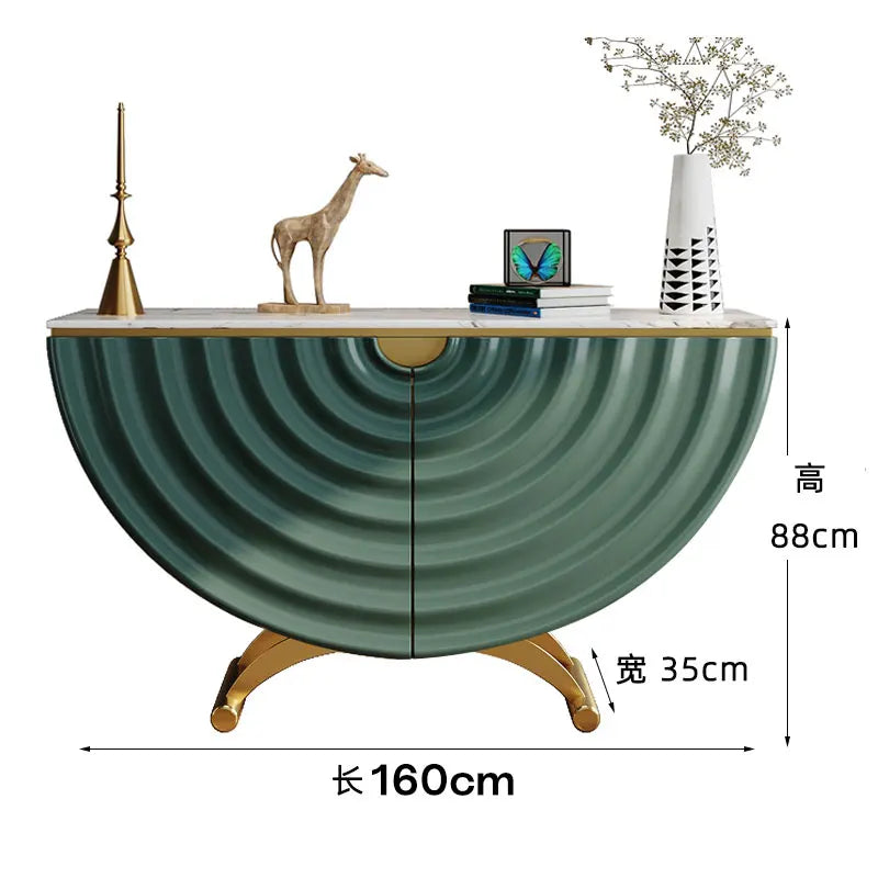 Modern, Luxurious & Stylish Semi-Circular Entrance Table w/Faux Marble Top