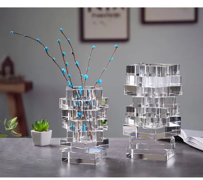 Luxurious Modern Nordic Style Crystal Vase for Living Room
