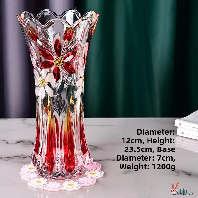 Minimalist Style Multi-Color Glass Flower Vase