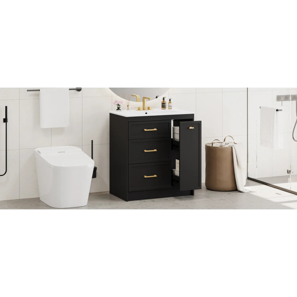 Classic 30" Bathroom Vanity Set w/Premium Ceramic Sink